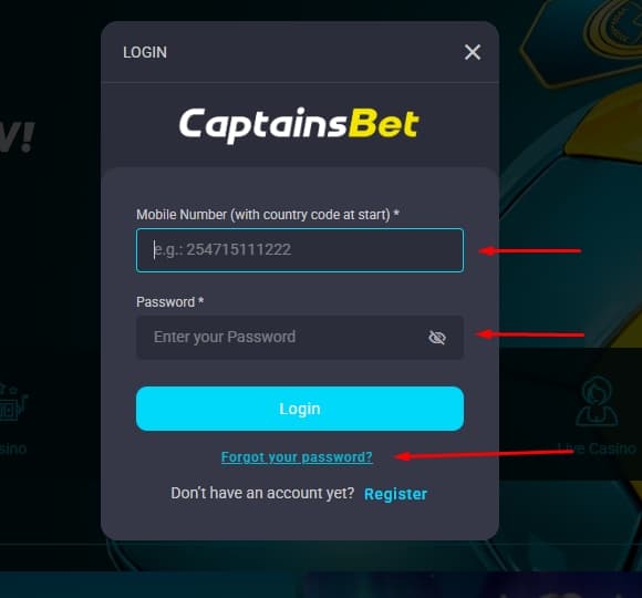 captainsbet sign up