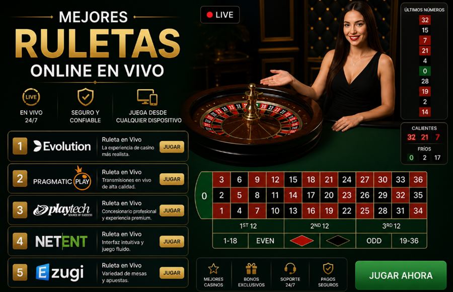 mejores ruletas online en vivo